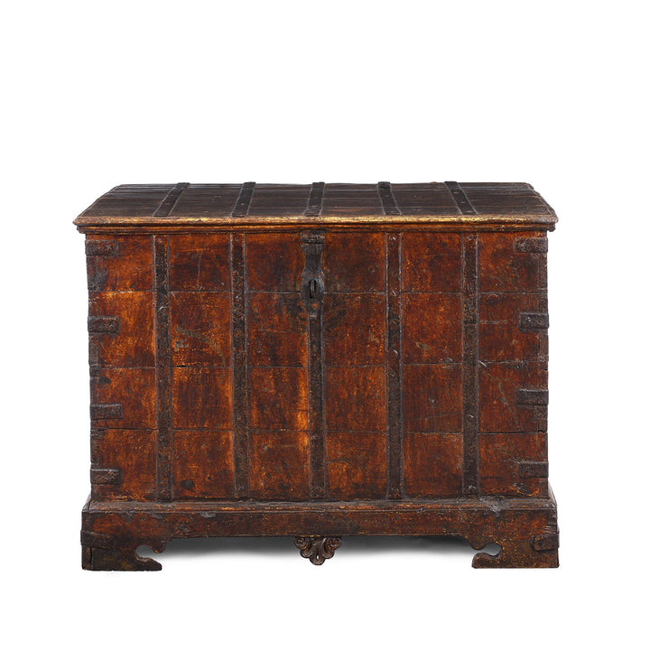 Iron Bound Indian Chest From Gujarat - 19thC