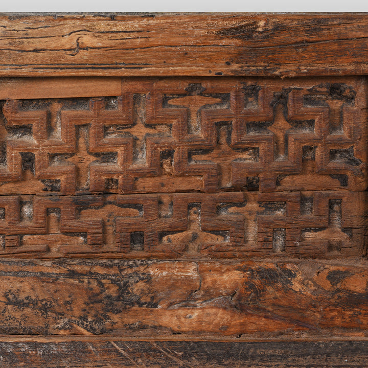 Carving Detail From Antique Indian Mirror Made From An Old Teak Window | Indigo Antiques