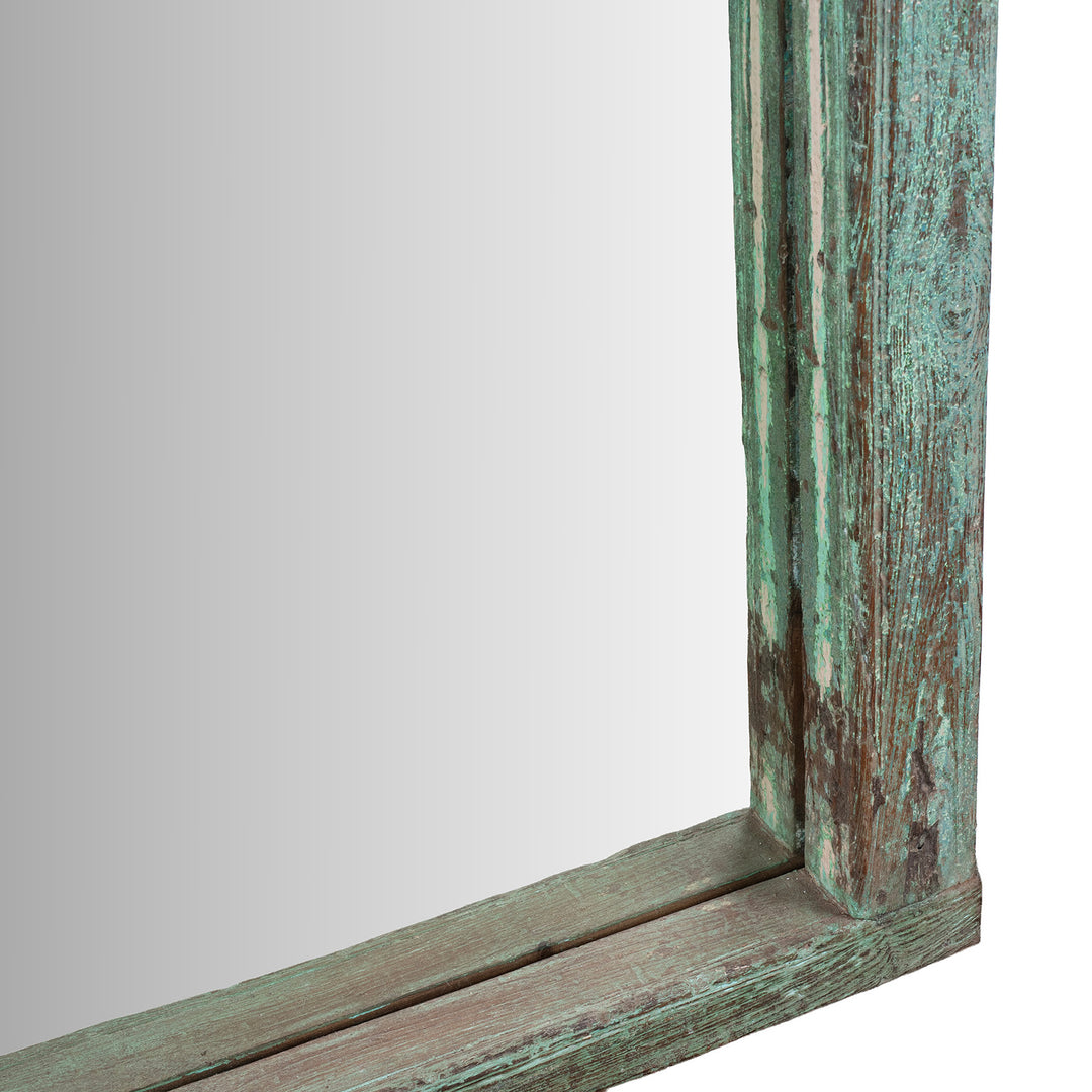Depth Detail From Indian Mirror Made From An Old Teak Window | Indigo Antiques