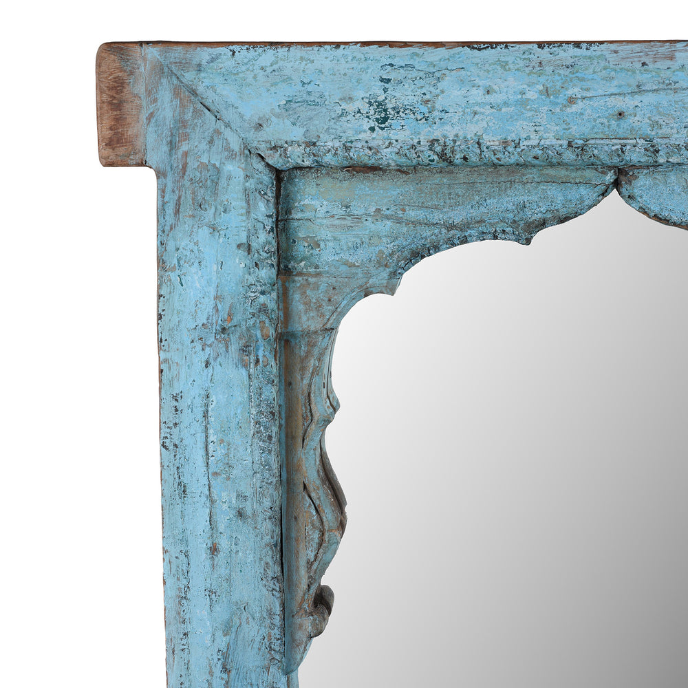 Corner Detail From Indian Mirror Made From An Old Teak Window | Indigo Antiques