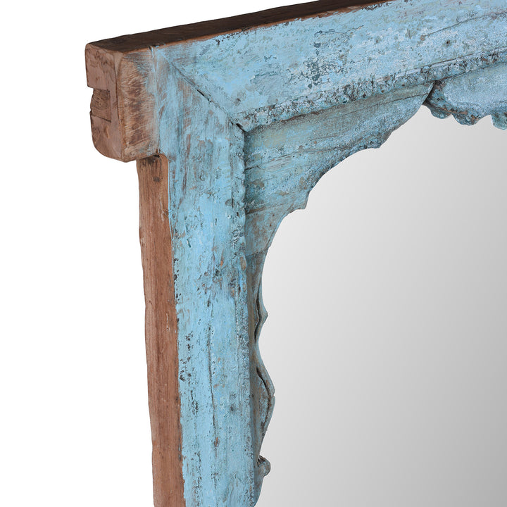 Depth Detail From Indian Mirror Made From An Old Teak Window | Indigo Antiques