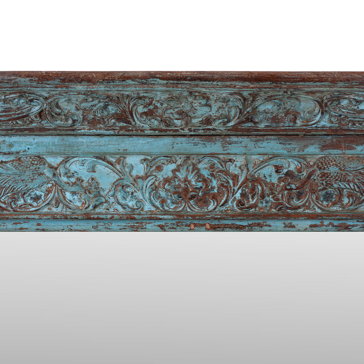 Painted Mirror Made From An Old Teak Window - 19th Century