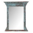 Painted Mirror Made From An Old Teak Window - 19th Century