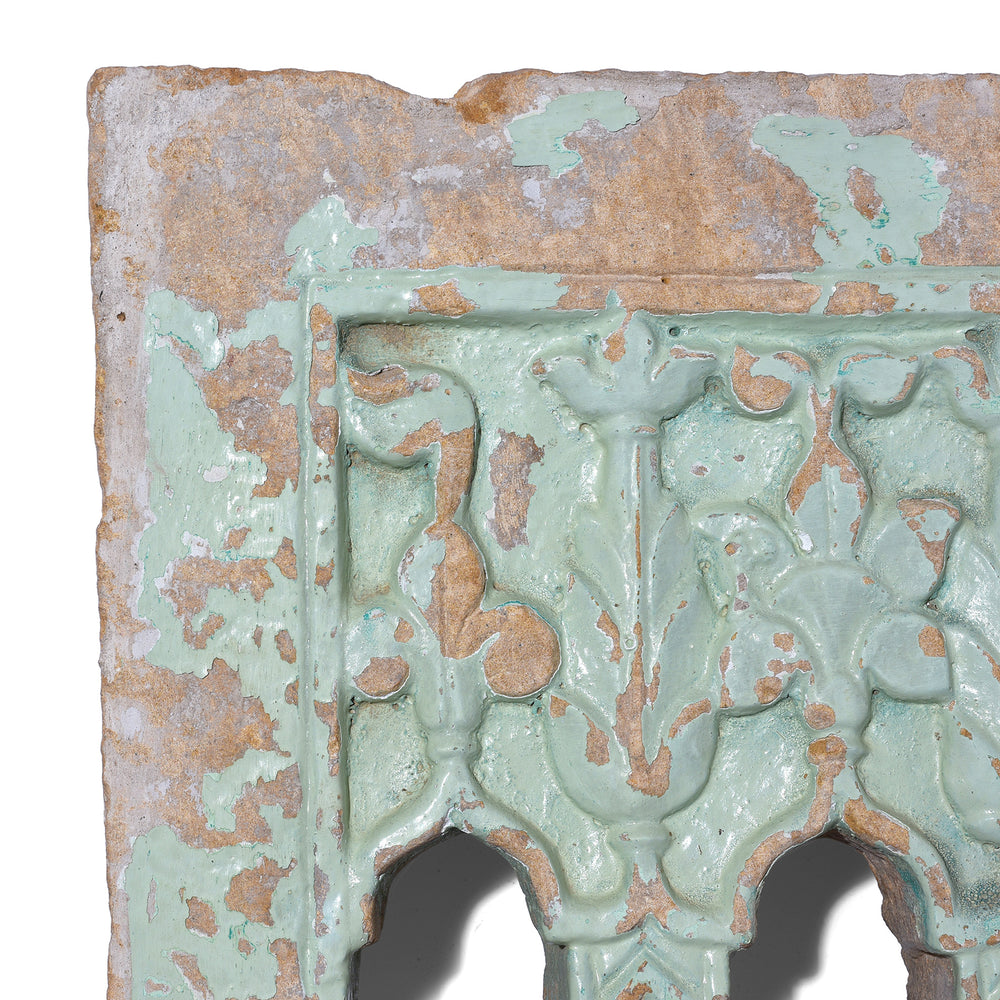 Corner Detail From 3 Way Stone Lamp Niche from Jaisalmer- 19thC | Indigo Antiques