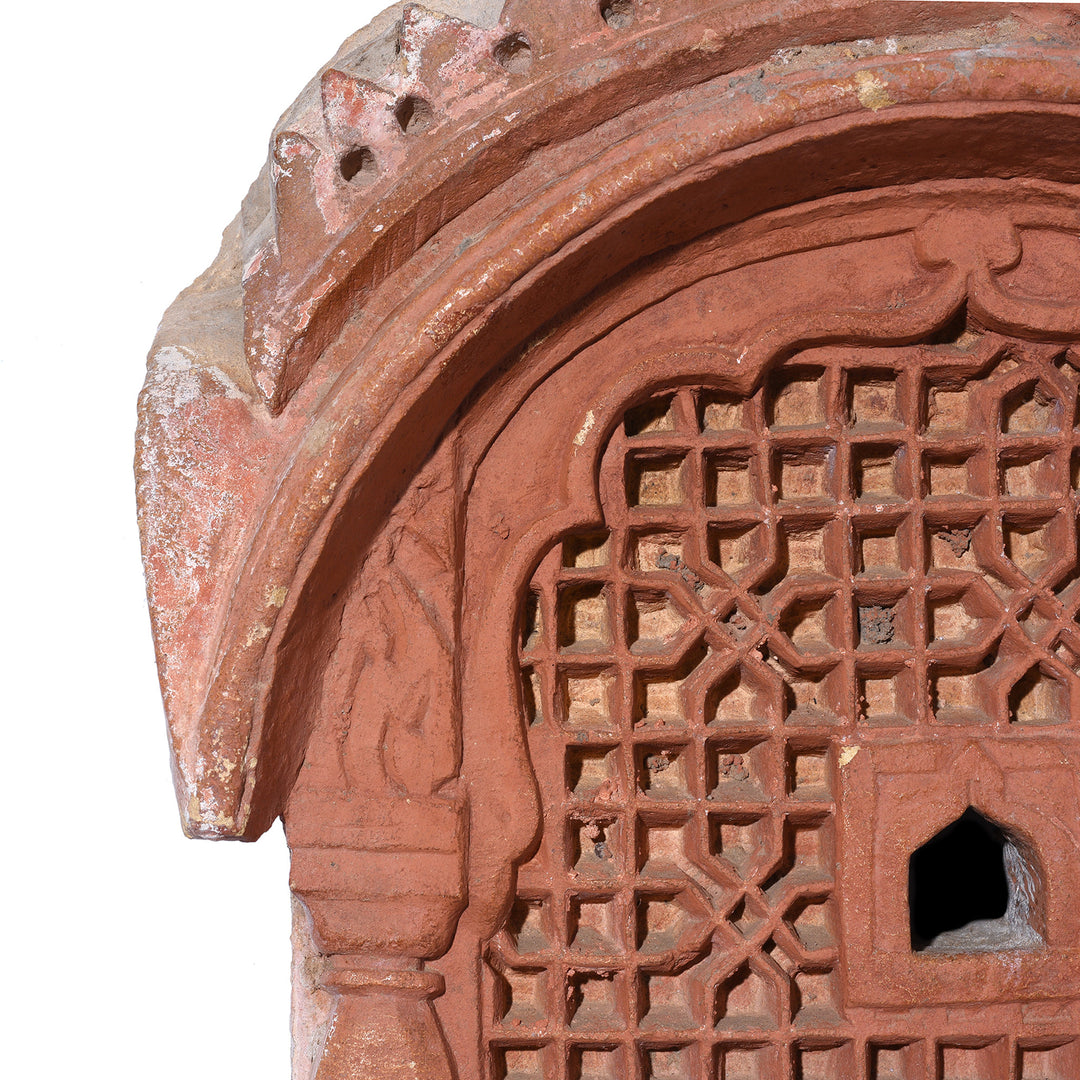 Corner Detail From Antique Indian Stone Jali Lamp Niche | Indigo Antiques