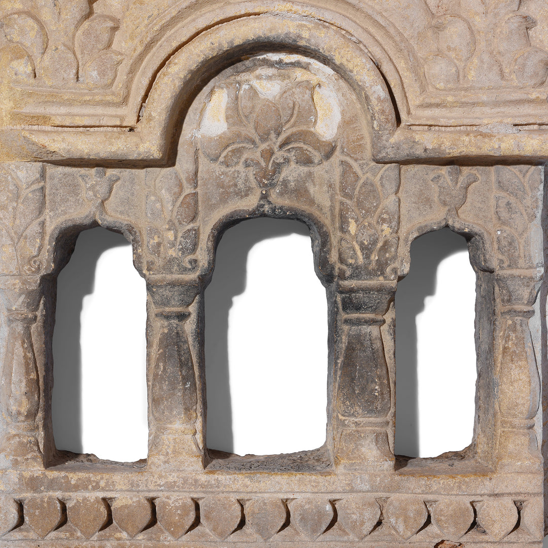 3 Way Stone Lamp Niche From Jaisalmer | Indigo Antiques