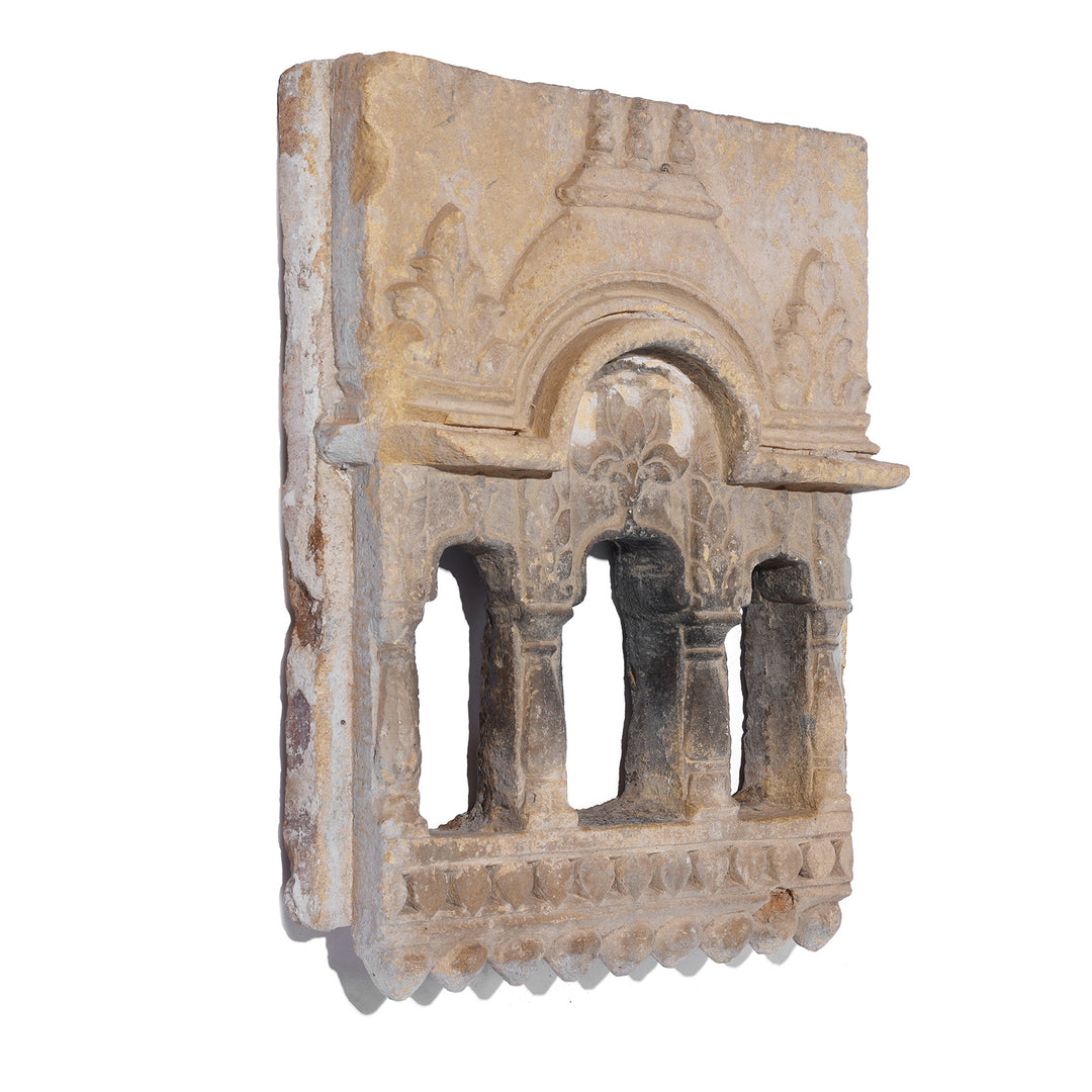 3 Way Stone Lamp Niche From Jaisalmer | Indigo Antiques