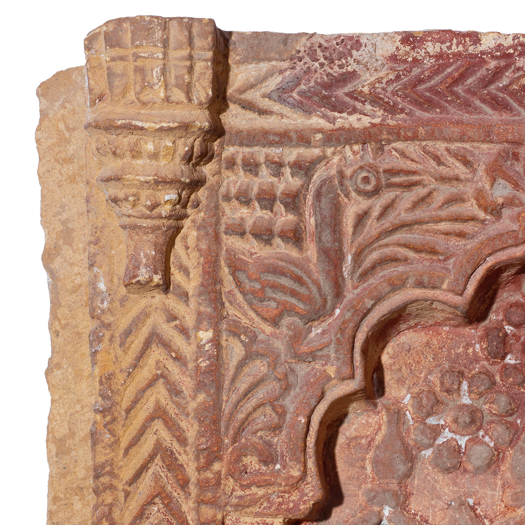 Detail From Old 3 Way Stone Lamp Niche From Jaisalmer | Indigo Antiques