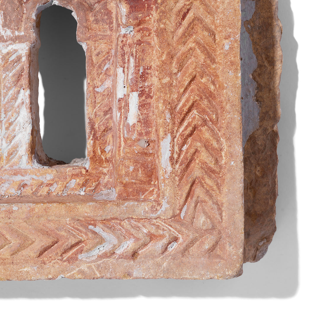 Carving Detail From Old 3 Way Stone Lamp Niche From Jaisalmer | Indigo Antiques