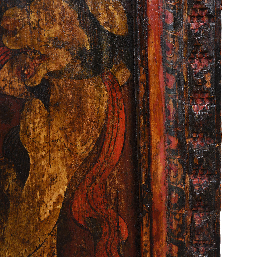 Artwork Detail From Antique Tibetan Painted Side Table | Indigo Antiques