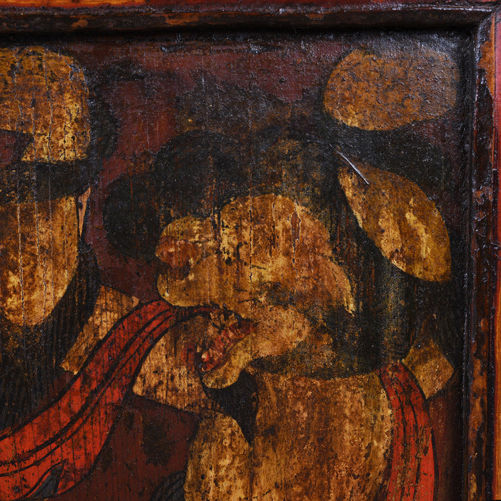 Artwork Detail From Antique Tibetan Painted Side Table | Indigo Antiques