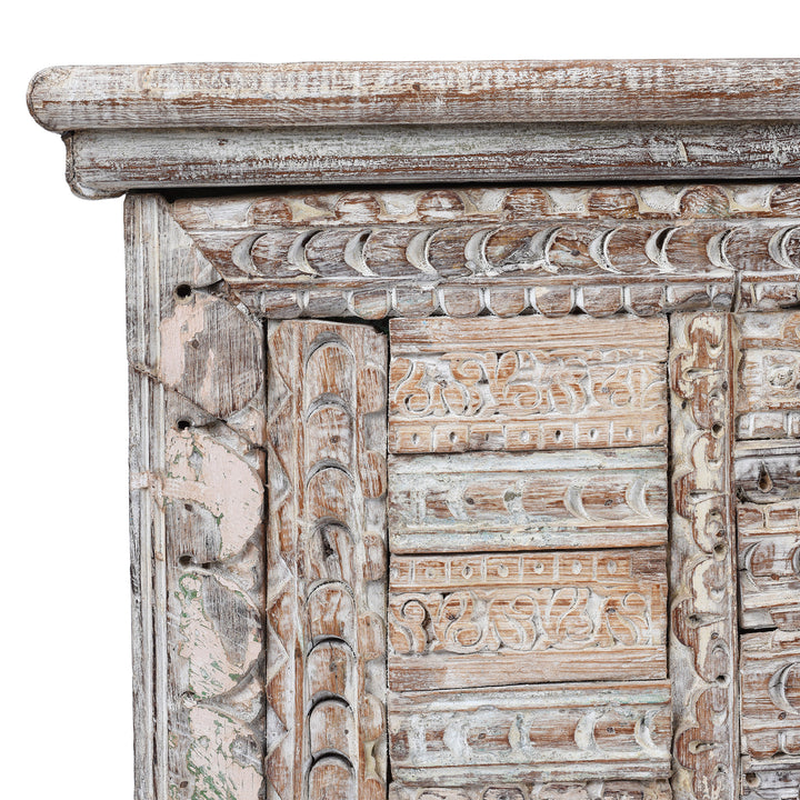 Corner Detail From Indian Blanket Chest Made From Reclaimed Teak | Indigo Antiques