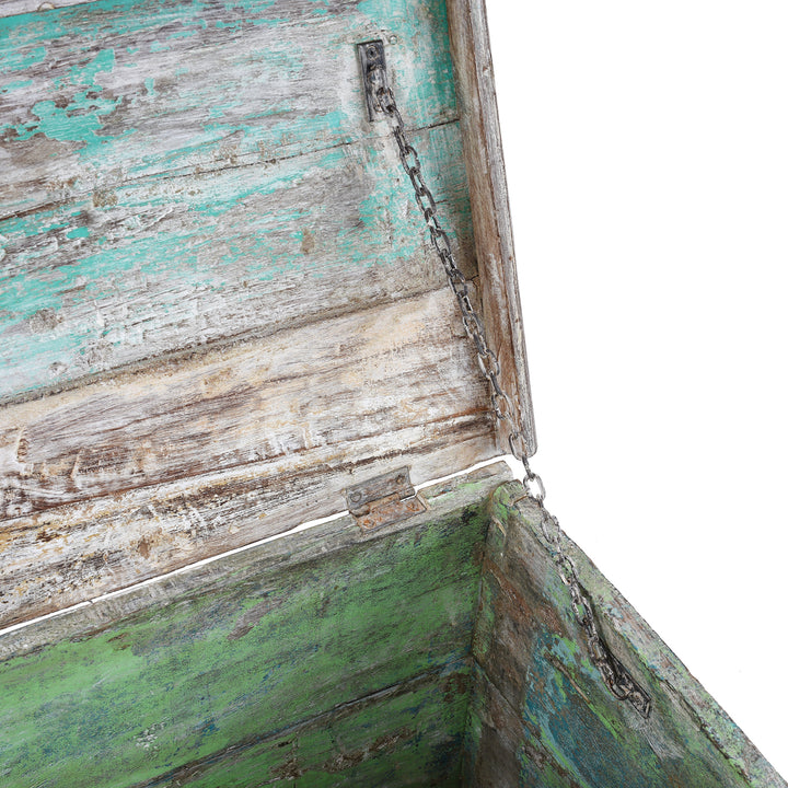 Chain Detail From Indian Blanket Chest Made From Reclaimed Teak | Indigo Antiques