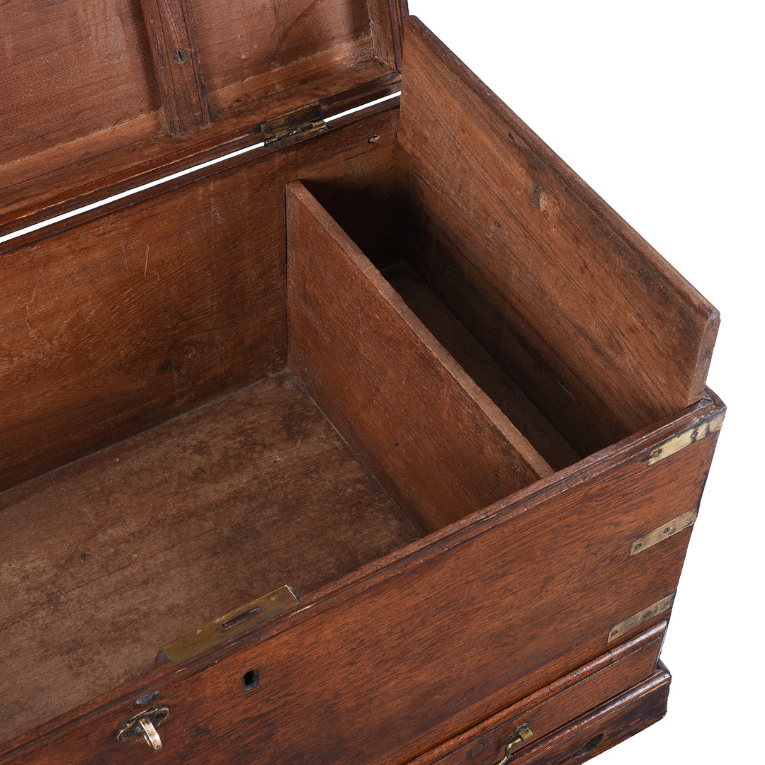 Candle Box Detail From Antique Indian Brass Bound Teak Chest | Indigo Antiques