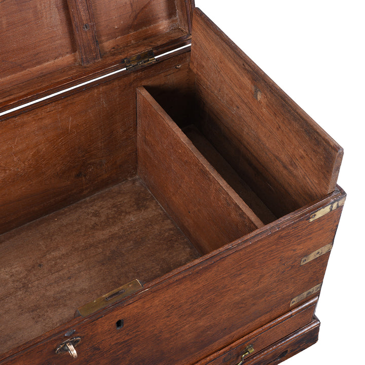 Candle Box Detail From Antique Indian Brass Bound Teak Chest | Indigo Antiques