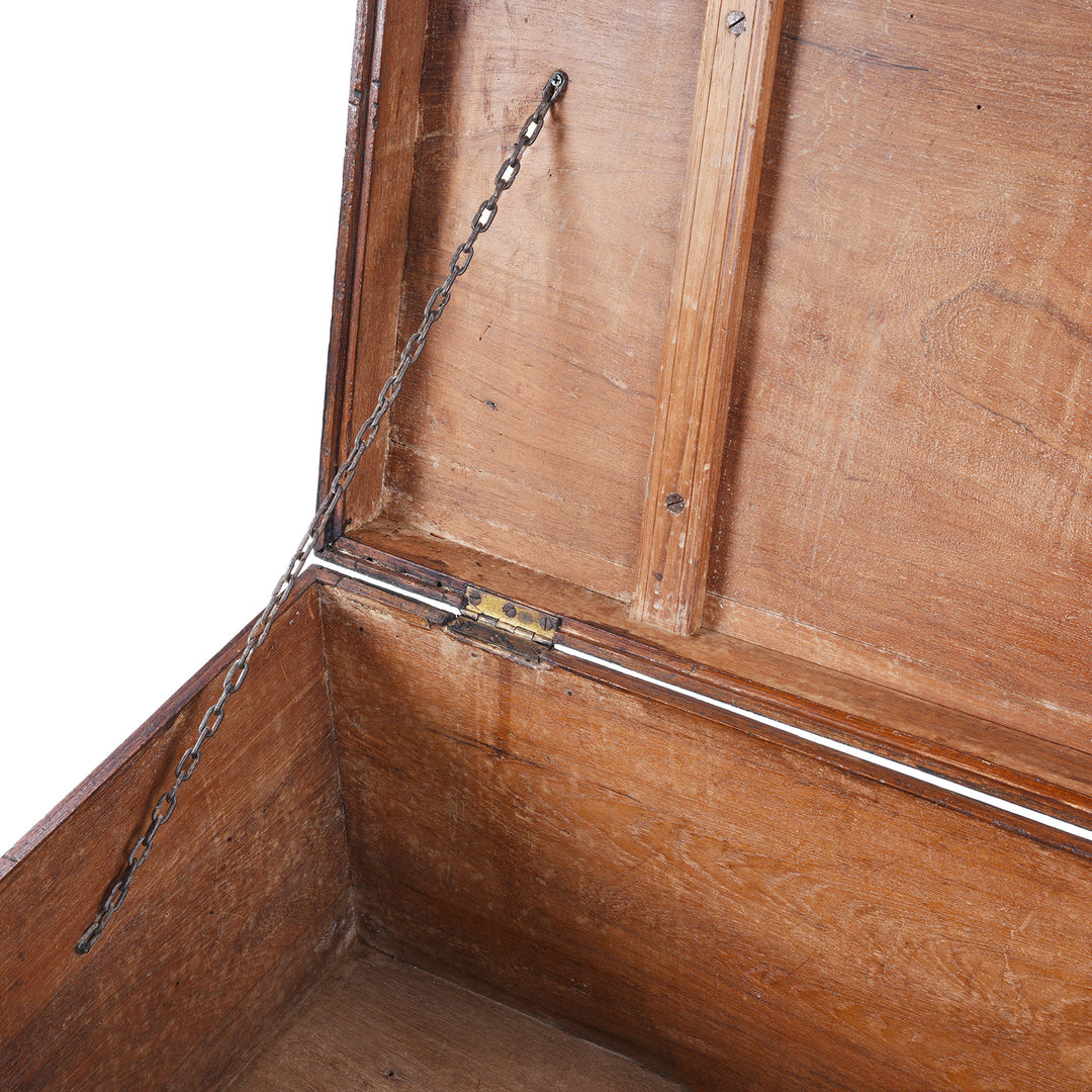 Chain Detail From Antique Indian Brass Bound Teak Chest | Indigo Antiques