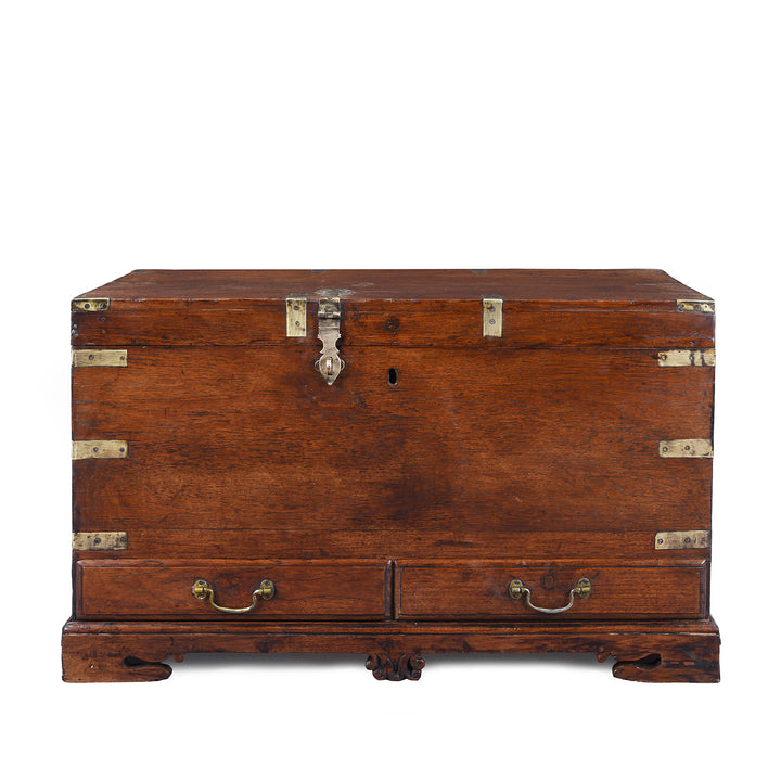 Antique Indian Brass Bound Teak Chest | Indigo Antiques