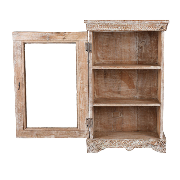Interior Of Reclaimed Indian Carved Wall Cabinet | Indigo Antiques