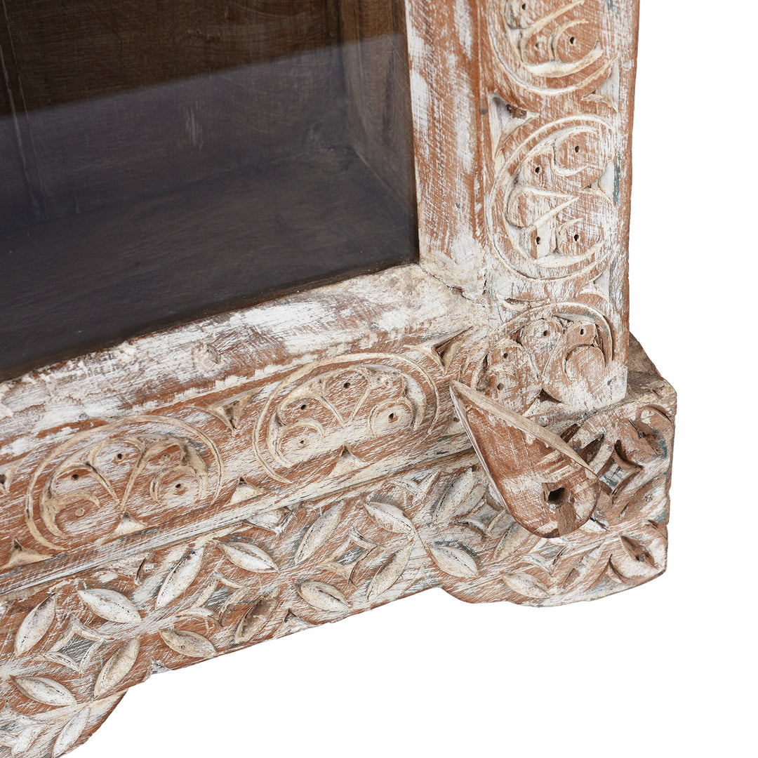 Latch Detail From Reclaimed Indian Carved Wall Cabinet | Indigo Antiques