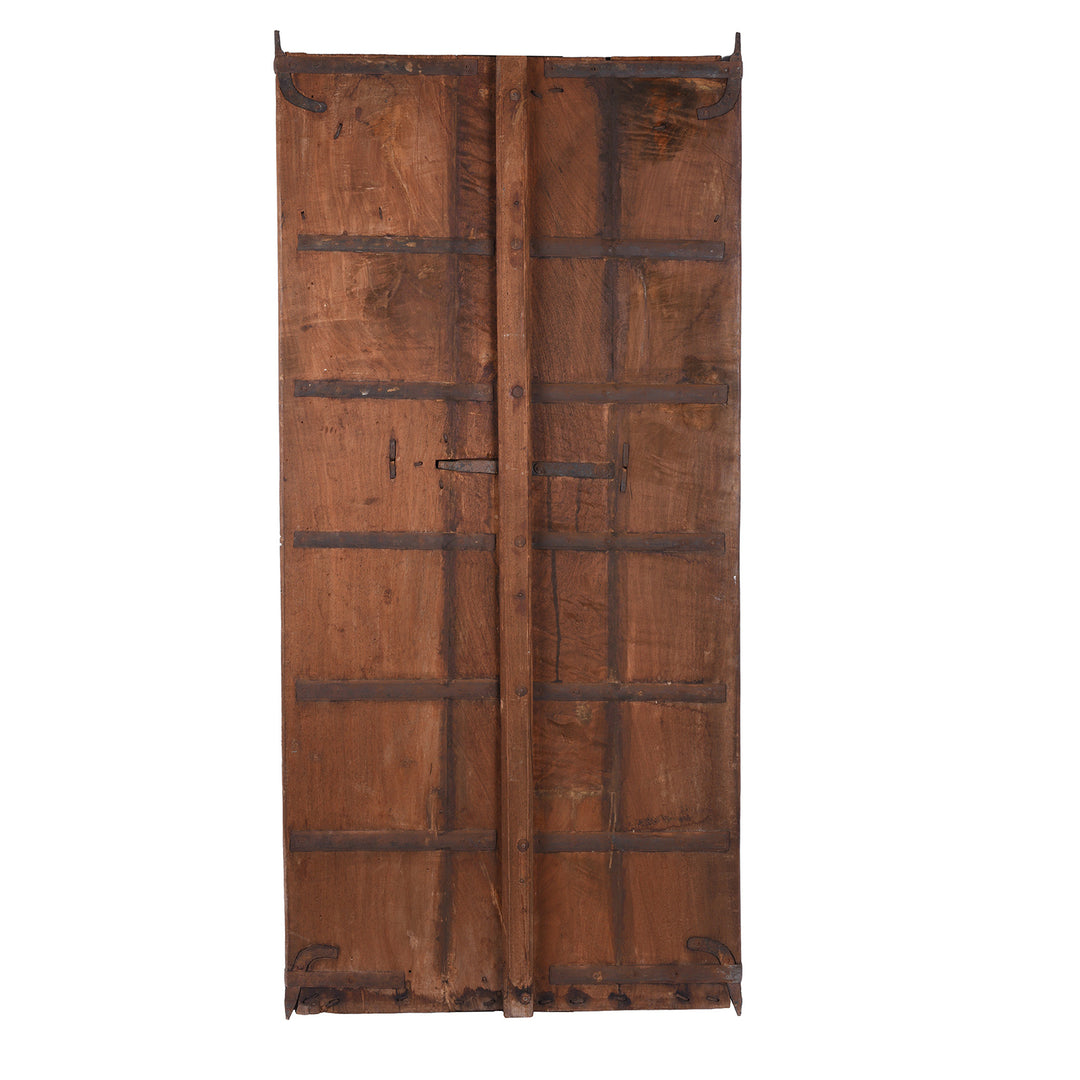 Back Of Antique Indian Painted Bikaner Door | Indigo Antiques