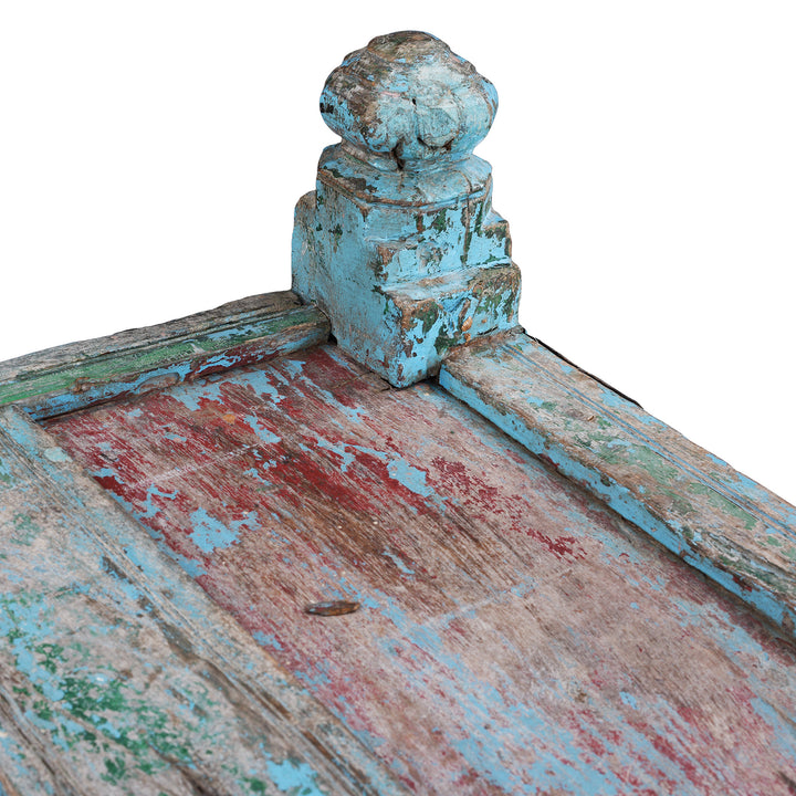 Detail From Top Of Antique Indian Carved Manjus Dowry Chest | Indigo Antiques
