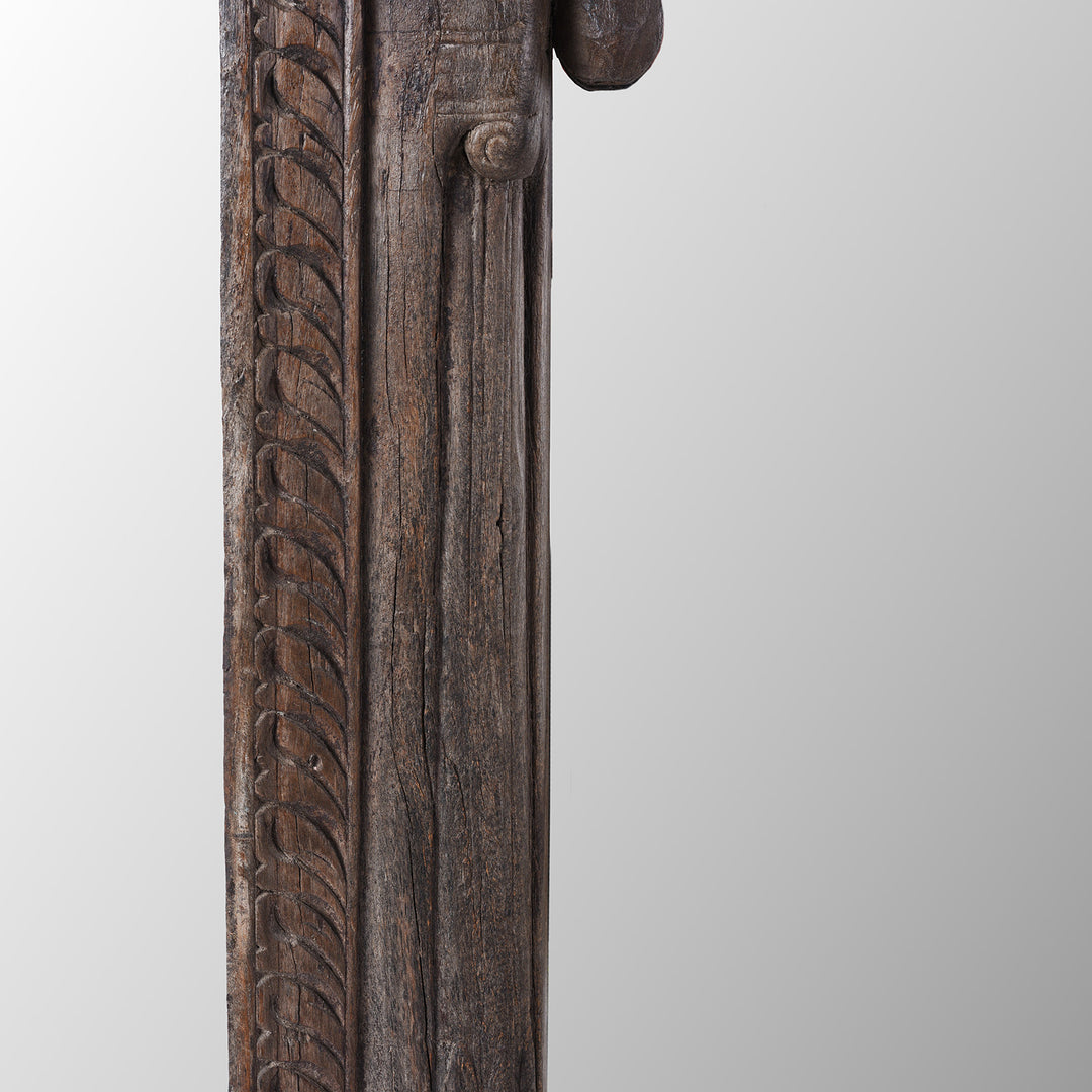 Frame Detail From Old Teak Window Mirror From Madyha Pradesh | Indigo Antiques