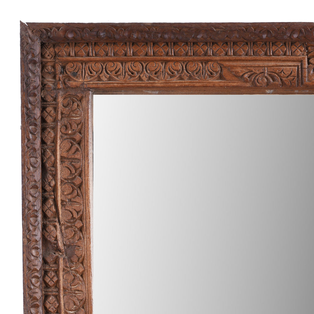 Corner Detail From Antique Window Mirror From Shekhawati | Indigo Antiques