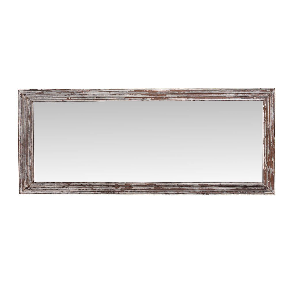 Landscape View Of Cream Painted Mirror Made From Reclaimed Teak | Indigo Antiques