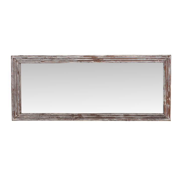Landscape View Of Cream Painted Mirror Made From Reclaimed Teak | Indigo Antiques