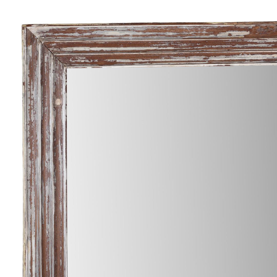 Corner Detail From Cream Painted Mirror Made From Reclaimed Teak | Indigo Antiques