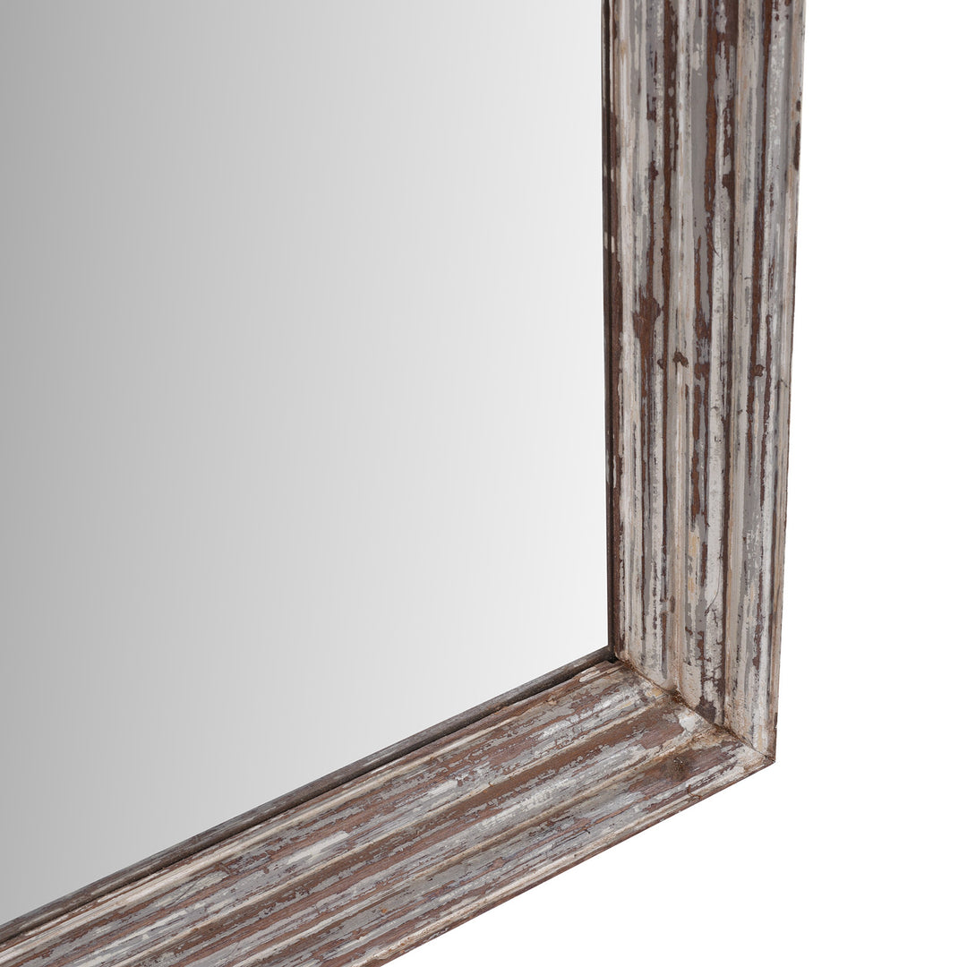 Depth Detail From Cream Painted Mirror Made From Reclaimed Teak | Indigo Antiques