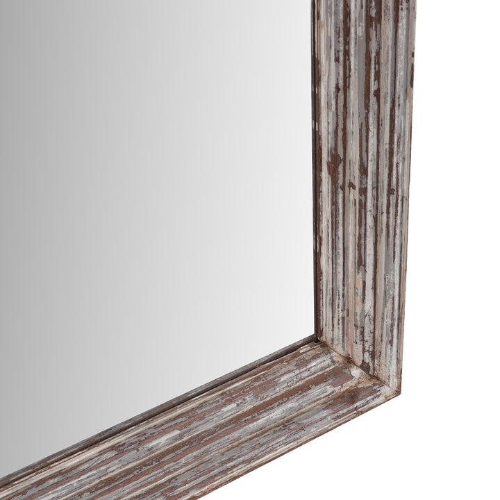 Depth Detail From Cream Painted Mirror Made From Reclaimed Teak | Indigo Antiques