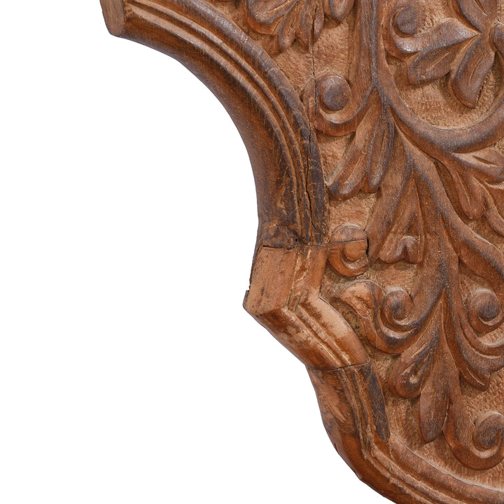 Repair Detail From Early 19th Century Carved Teak Double Arch From Uttar Pradesh In Mughal Style | Indigo Antiques