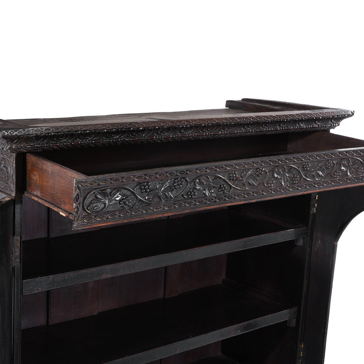 Secret Drawer Detail From Antique Indian  Almirah Cabinet On Chest | Indigo Antiques