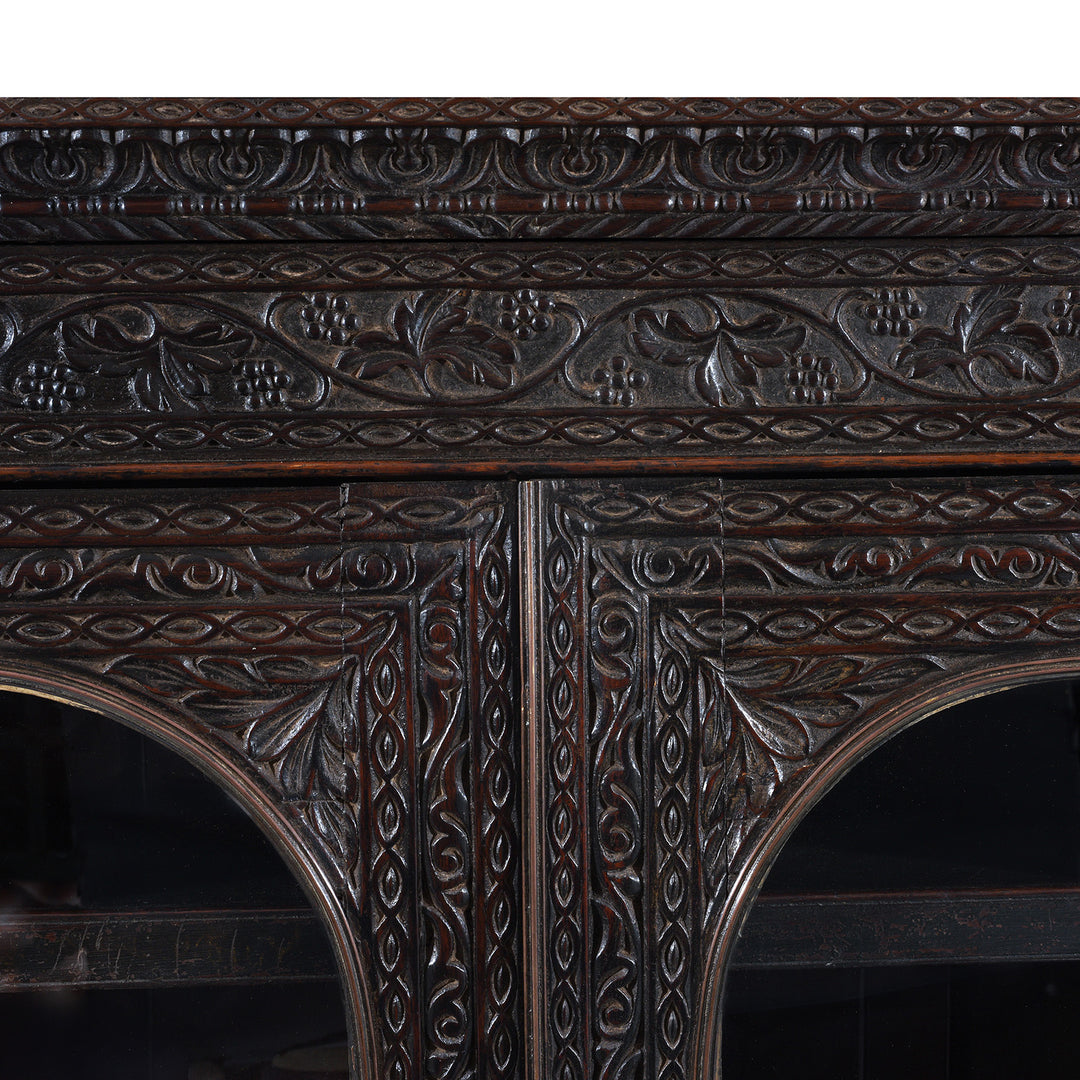 Carving Detail From Antique Indian  Almirah Cabinet On Chest | Indigo Antiques