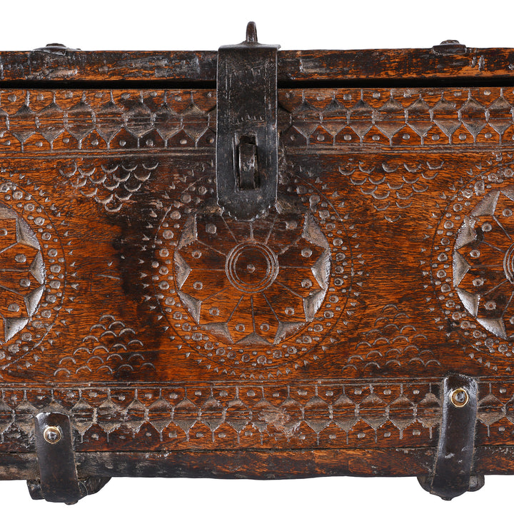 Carving Detail From Antique Chip Carved Merchants Box From Ramgargh