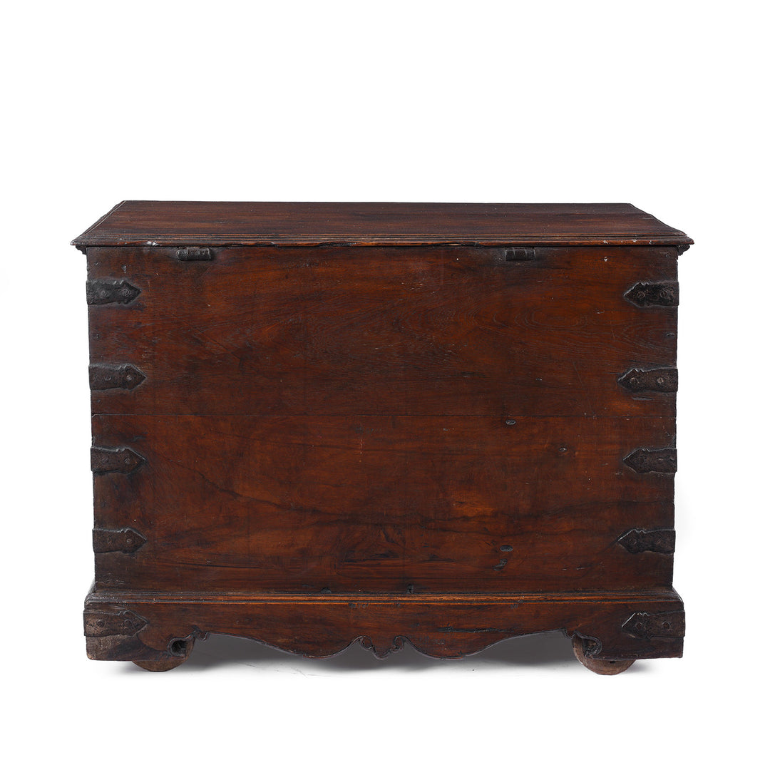 Back Of Antique Indian Iron Bound Chest | Indigo Antiques