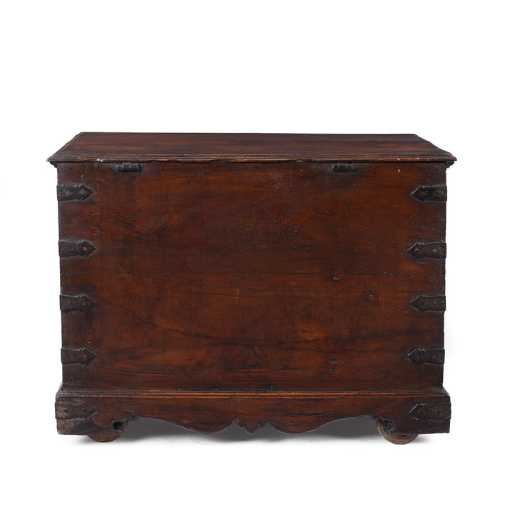 Back Of Antique Indian Iron Bound Chest | Indigo Antiques