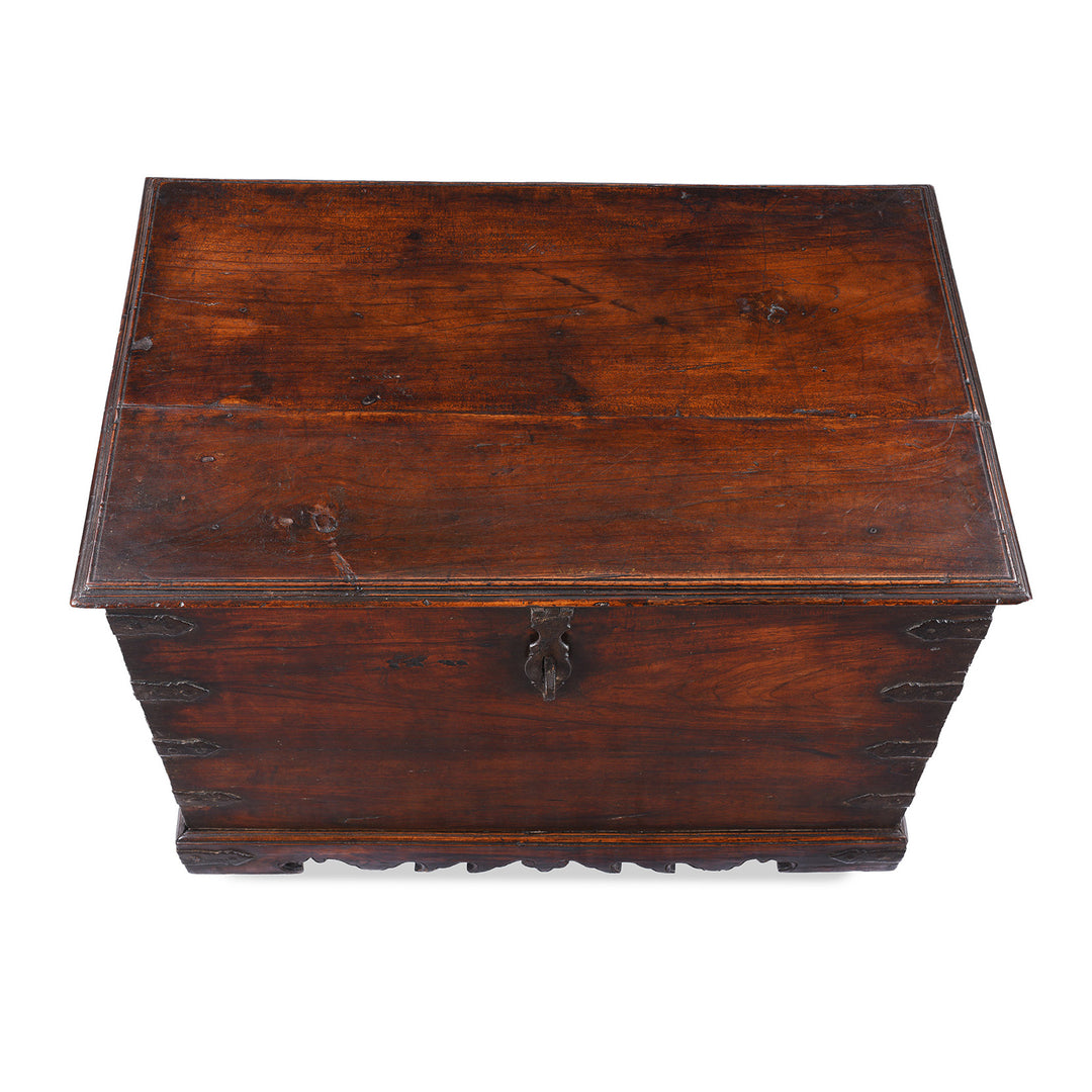 Top Down VIew Of Antique Indian Iron Bound Chest | Indigo Antiques