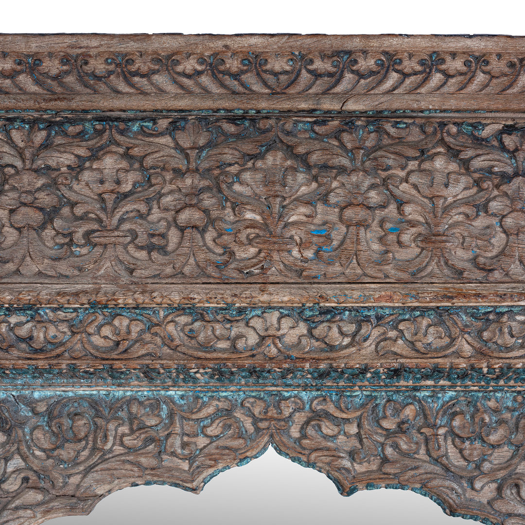 Carving Detail From Antique Indian Window Mirror From Haryana | Indigo Antiques