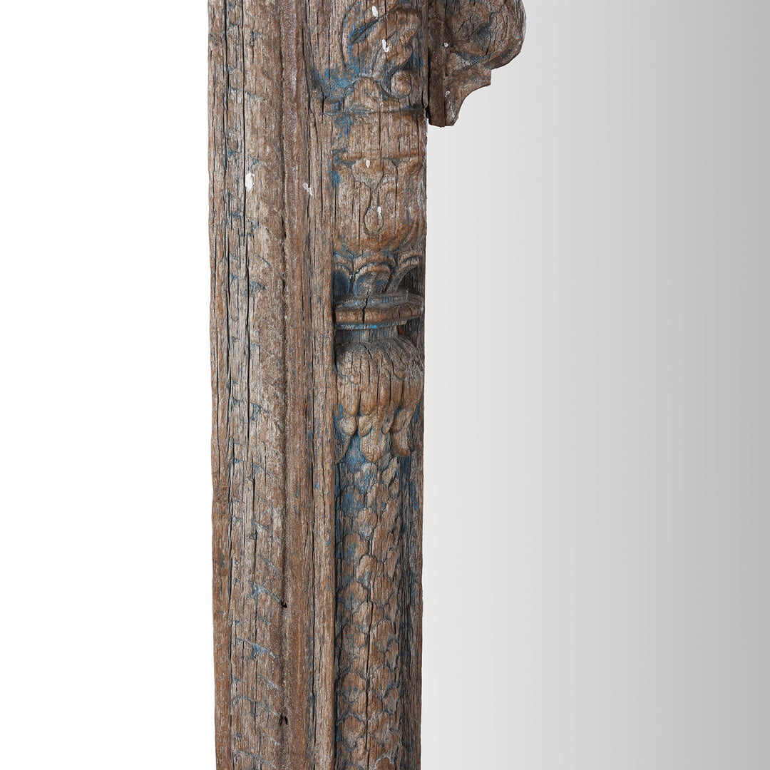 Frame Detail From Antique Indian Mirror Made From An Old Carved Window | Indigo Antiques