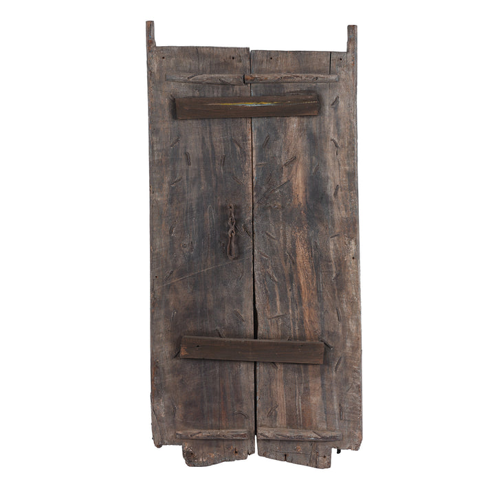 Back Of Antique Indian Rustic Window Shutters 