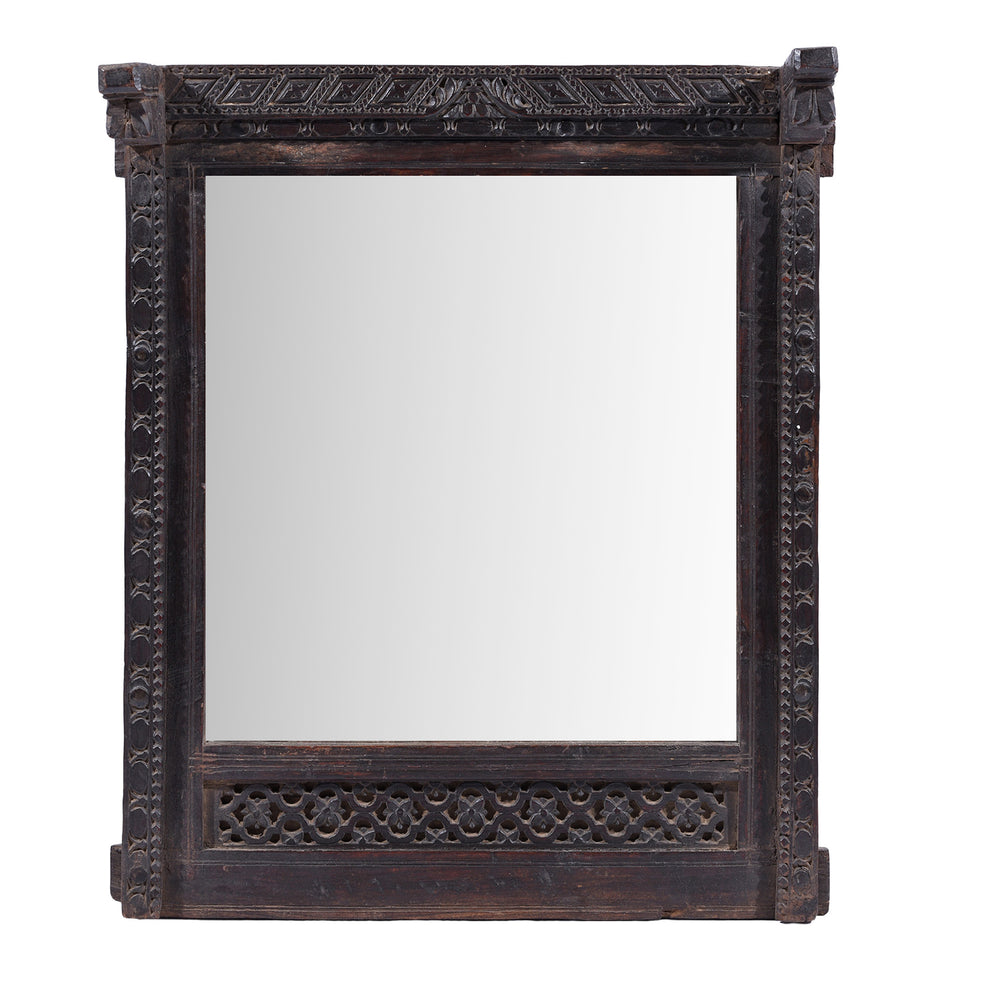 Antique Indian Window Mirror From Nagaur | Indigo Antiques
