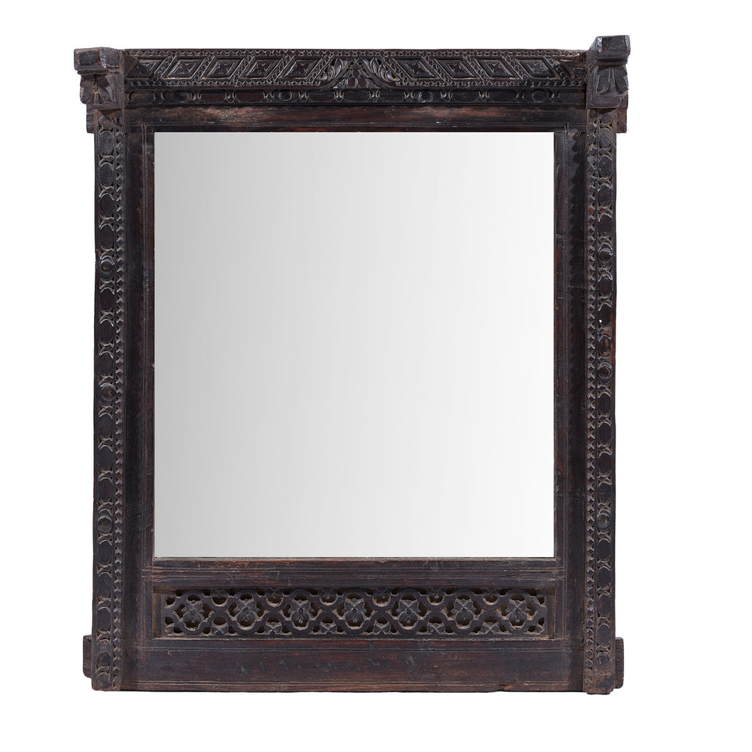 Antique Indian Window Mirror From Nagaur | Indigo Antiques