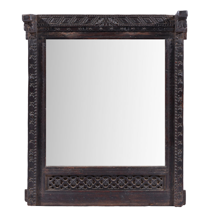 Antique Indian Window Mirror From Nagaur | Indigo Antiques