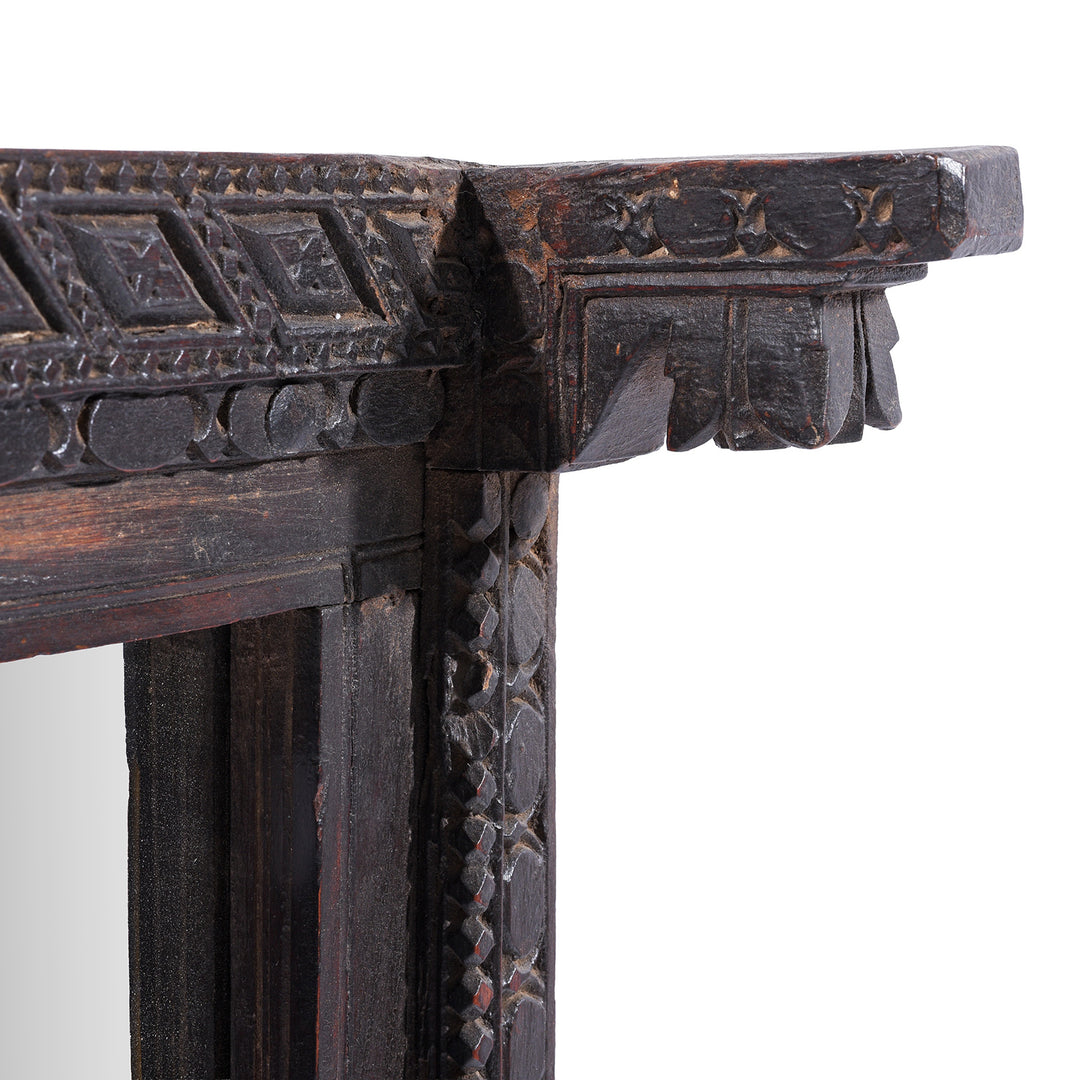Detail From Antique Indian Window Mirror From Nagaur | Indigo Antiques