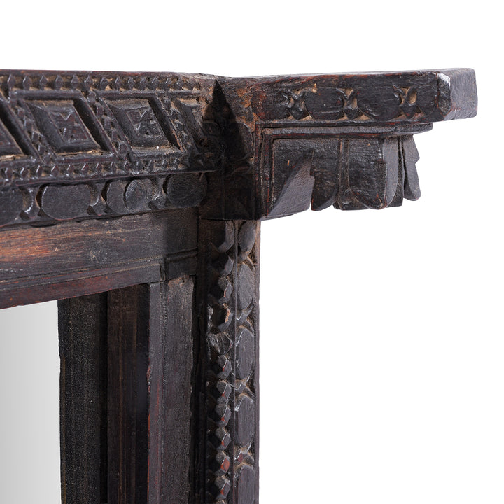 Detail From Antique Indian Window Mirror From Nagaur | Indigo Antiques