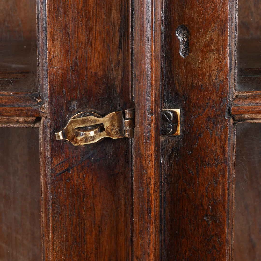 Latch Detail From Antique Indian Glazed Teak Book Cabinet | Indigo Antiques