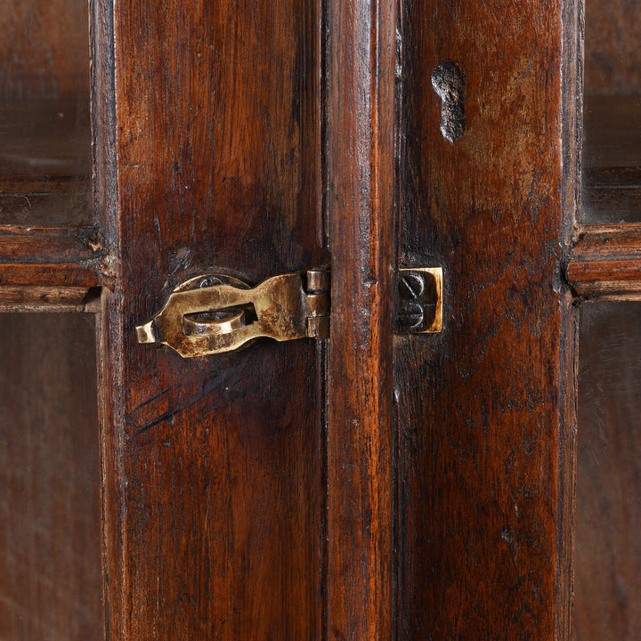 Latch Detail From Antique Indian Glazed Teak Book Cabinet | Indigo Antiques