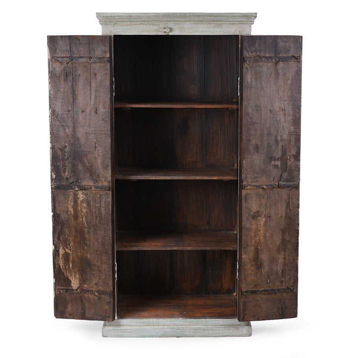 Interior Of Large Painted Cabinet Made From Reclaimed Teak Doors | Indigo Antiques